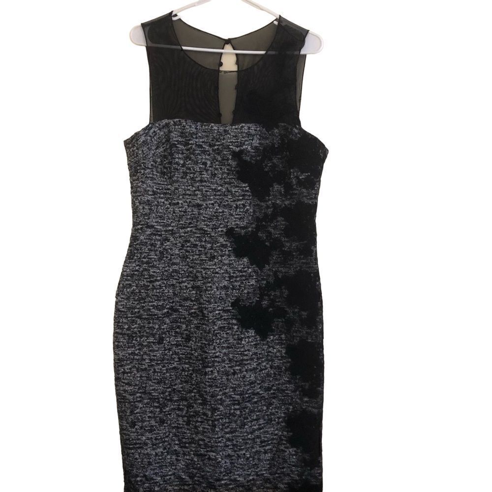 Saks Fifth Avenue Teri Jon by Rickie Freeman Sleeveless Shear Top Cocktail Dress